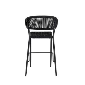 Nhìn trực diện ghế bar ngoài trời dây rope, phong cách tối giản