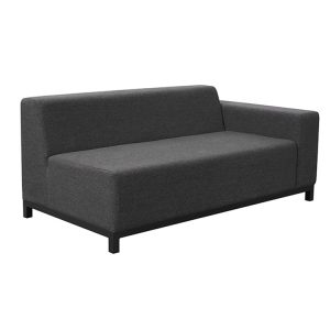 Ghế sofa đôi ngoài trời tay vịn trái, khung nhôm, nệm xám