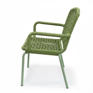 Góc nghiêng ghế sân vườn dây rope xanh rêu