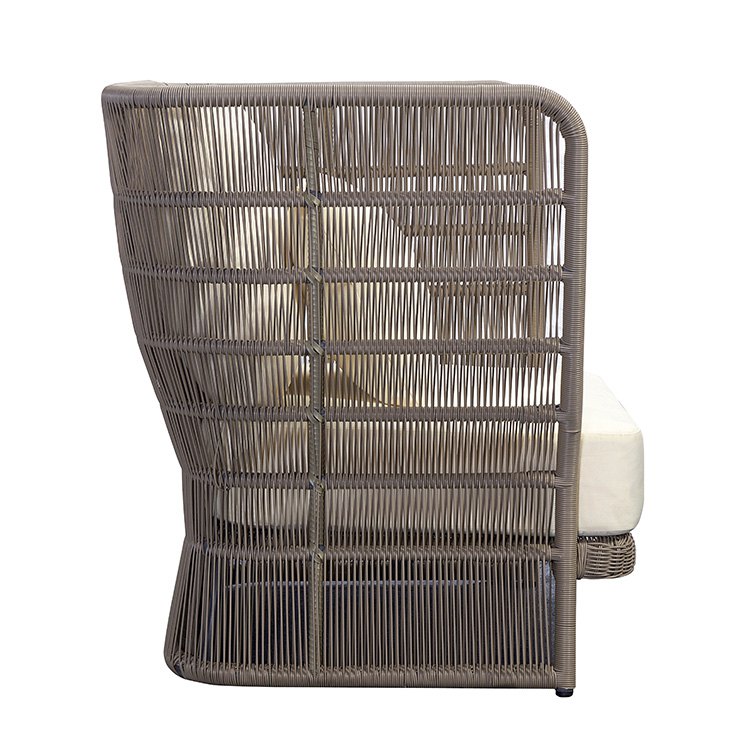 Mặt bên ghế đơn sofa ngoài trời, đan dây nhựa giả mây chắc chắn