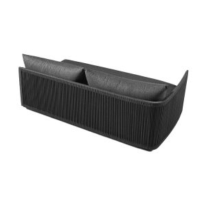 Mặt sau sofa dài với chi tiết đan dây rope tinh xảo, khung nhôm chắc chắn
