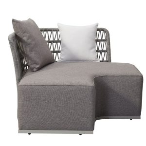 Ghế góc sofa sân vườn đan dây rope, nệm dày êm ái, có gối tựa