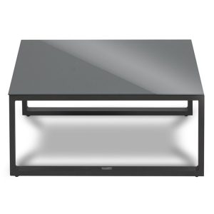 Bàn trà vuông mặt kính cường lực cho bộ sofa sân vườn