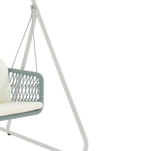 Góc nghiêng xích đu ngoài trời dây đan xanh nhạt