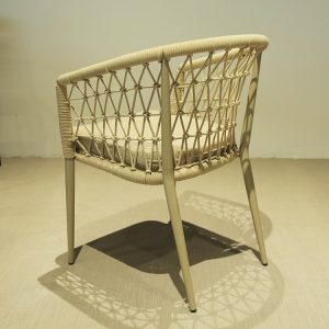 Góc chéo sau ghế nhôm ngoài trời, dây rope đan thủ công
