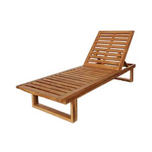 Khung ghế tắm nắng gỗ teak không nệm, nan gỗ chắc chắn