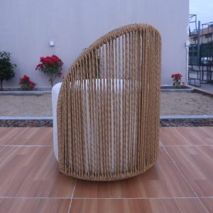 Tựa lưng ghế đơn ngoài trời đan dây rope chắc chắn, phong cách hiện đại