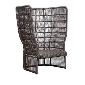 Ghế đơn ngoài trời khung nhôm, đan dây nhựa giả mây không nệm
