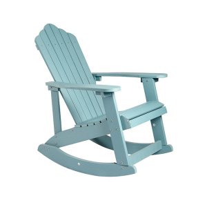 Ghế xích đu ngoài trời kiểu Adirondack nhựa giả gỗ xanh lam nhìn chéo trước