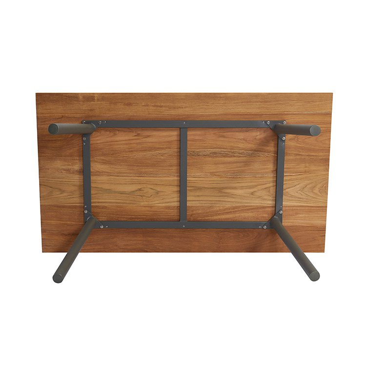 Khung dưới bàn gỗ teak với hệ khung nhôm chắc chắn