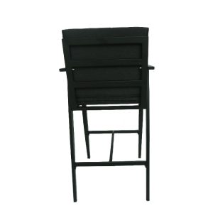 Góc nhìn trực diện phía sau ghế bar ngoài trời, khung nhôm sơn tĩnh điện