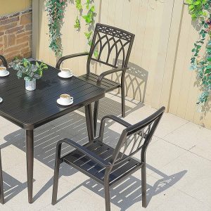 Bộ bàn ghế nhôm đúc ngoài trời 4 ghế, phù hợp quán cafe sân vườn