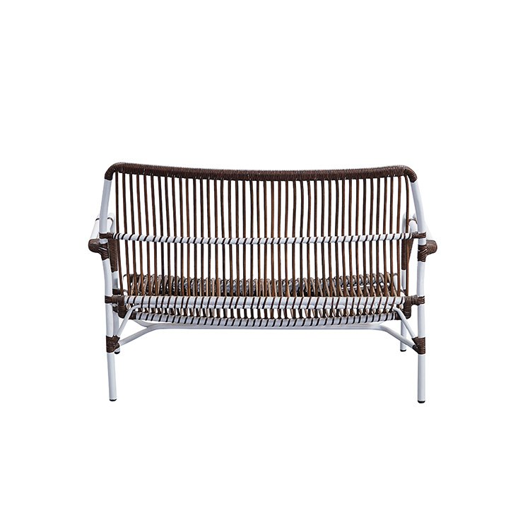 Mặt sau sofa đôi sân vườn đan dây nhựa giả mây