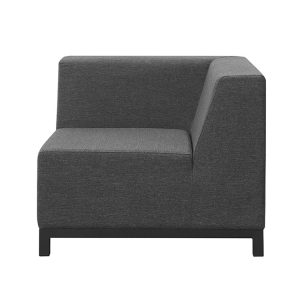 Ghế góc sofa chữ L ngoài trời, thiết kế tối giản, màu xám