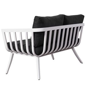 Góc nhìn sau sofa đôi ngoài trời khung nhôm sơn tĩnh điện