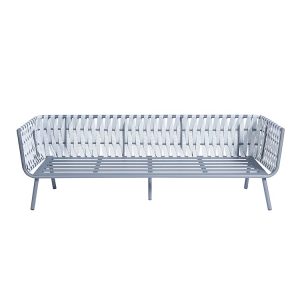 Khung sofa góc L nhôm sơn tĩnh điện, dây rope đan bản lớn chắc chắn