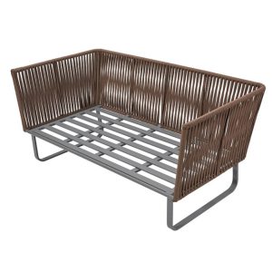 Khung sofa đôi ngoài trời dây rope, nhôm sơn tĩnh điện chắc chắn