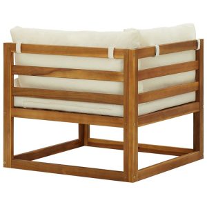 Mặt sau ghế sofa sân vườn gỗ teak, hoàn thiện chắc chắn