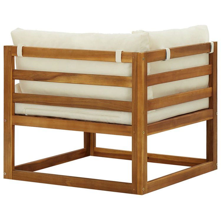 Mặt sau ghế sofa sân vườn gỗ teak, hoàn thiện chắc chắn