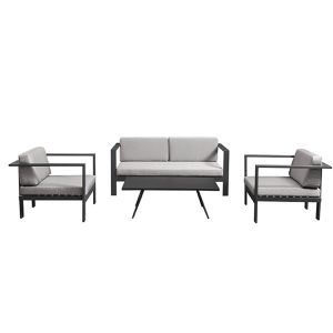 Bộ sofa sân vườn 4 món, phối cảnh mặt trước rõ ràng