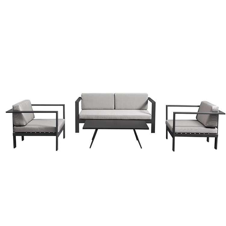 Bộ sofa sân vườn 4 món, phối cảnh mặt trước rõ ràng