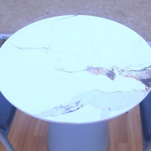 Mặt bàn tròn đá giả marble vân mây sang trọng cho bàn ngoài trời