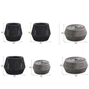 Ảnh kích thước bàn ngoài trời đan dây nhựa PE với nhiều size khác nhau