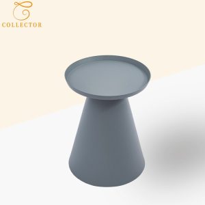 Bàn trà nhôm ngoài trời màu xám, kiểu dáng hình nón hiện đại
