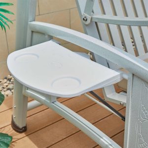 Kệ để cốc tiện lợi tích hợp trên xích đu ngoài trời khung nhôm trắng