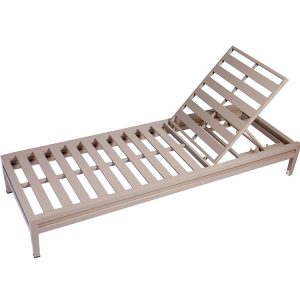 Khung ghế tắm nắng nhôm sơn tĩnh điện, dạng nan, tựa lưng điều chỉnh