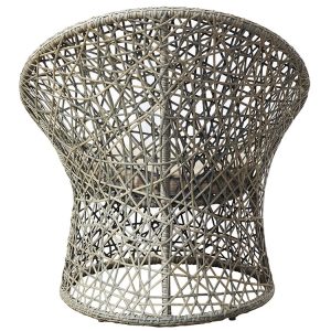 Mặt sau ghế sân vườn nhôm đan dây nhựa giả mây
