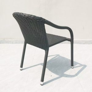 Ghế sân vườn nhôm đan dây nhựa, góc chéo bên trái