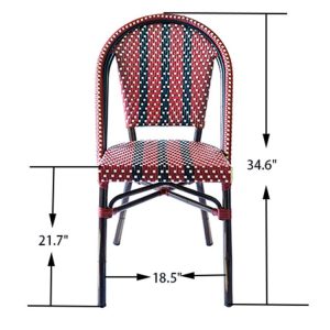 Ghế ngoài trời nhựa giả mây, có thông số kích thước 34.6 x 21.7 x 18.5 inch