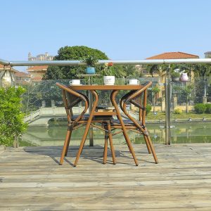 Bộ bàn ghế ngoài trời 2 ghế 1 bàn, thiết kế nhỏ gọn, phù hợp sân vườn ban công