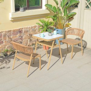 Bộ bàn ghế ngoài trời 3 món hiện đại, nhỏ gọn cho sân vườn, ban công