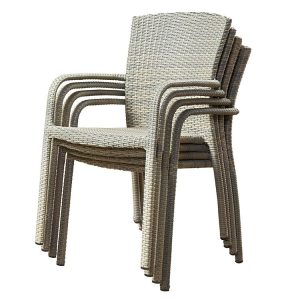 Ghế sân vườn giả mây có thể xếp chồng, tiện lợi cho lưu trữ