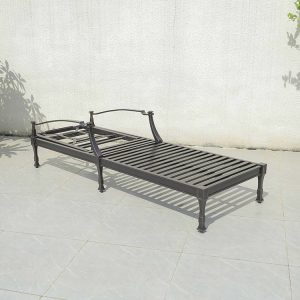 Khung ghế tắm nắng ngoài trời nhôm sơn tĩnh điện, dạng nan, không có nệm