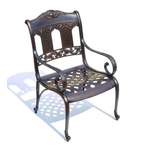 Ghế đơn nhôm đúc ngoài trời, hoa văn cổ điển, chắc chắn