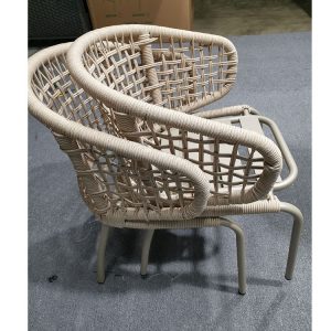 Ghế rope ngoài trời xếp chồng, khung nhôm sơn tĩnh điện, tiện lợi lưu trữ