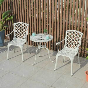 Bộ bàn ghế nhôm đúc ngoài trời, thiết kế sang trọng, phù hợp ban công, sân vườn