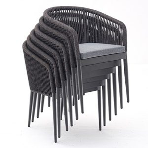 Ghế sân vườn đan dây rope xếp chồng tiện lợi, tiết kiệm không gian