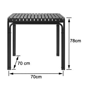 Bàn ăn ngoài trời nhôm 70x70x78cm, phù hợp 4 người