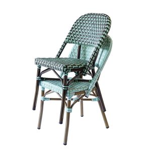 Ghế giả mây ngoài trời có thể xếp chồng, tiện lợi cho quán cà phê, nhà hàng