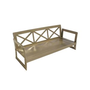 Khung ghế sofa dài ngoài trời bằng nhôm, thiết kế chữ X chắc chắn