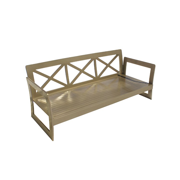 Khung ghế sofa dài ngoài trời bằng nhôm, thiết kế chữ X chắc chắn