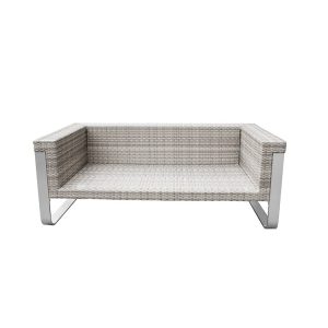 Sofa 3 chỗ ngoài trời, khung nhôm, đan nhựa giả mây, kiểu dáng hiện đại