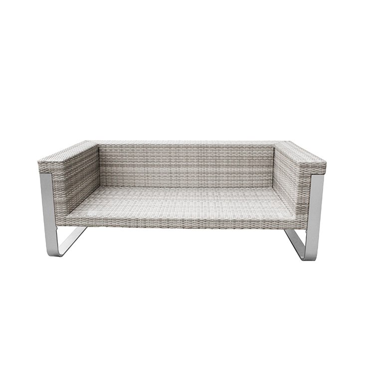 Sofa 3 chỗ ngoài trời, khung nhôm, đan nhựa giả mây, kiểu dáng hiện đại