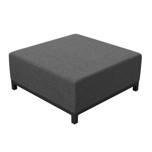 Bàn trà/đôn sofa ngoài trời bọc vải xám đồng bộ