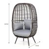 Ghế lồng chim ngoài trời, kích thước 120x75x75cm, nệm dày, khung giả mây