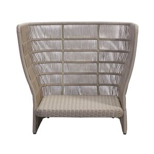 Khung ghế đơn sofa ngoài trời đan dây nhựa giả mây, không có nệm